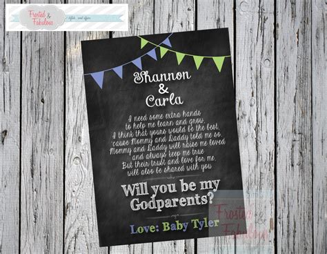 God Parent Card will You Be My Godparents Longer Verse - Etsy