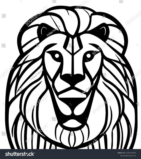 Lion Head Long Mane Vector Line Stock Vector (Royalty Free) 2193321655 | Shutterstock