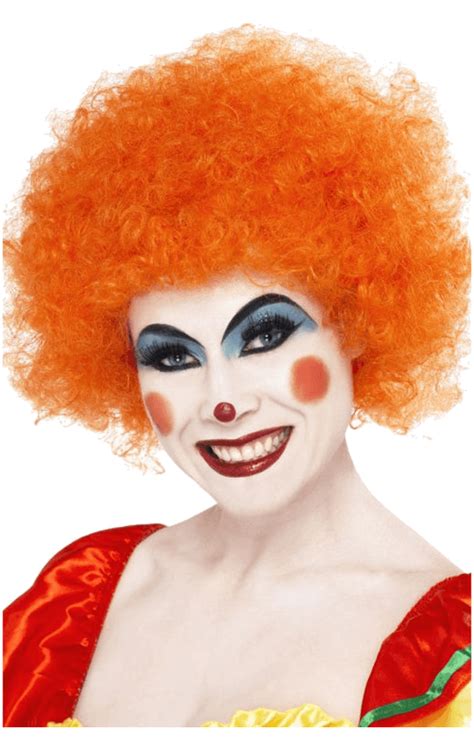 Economy Clown Wig in ORANGE - One Size | Perruques halloween, Perruque de clown, Perruque