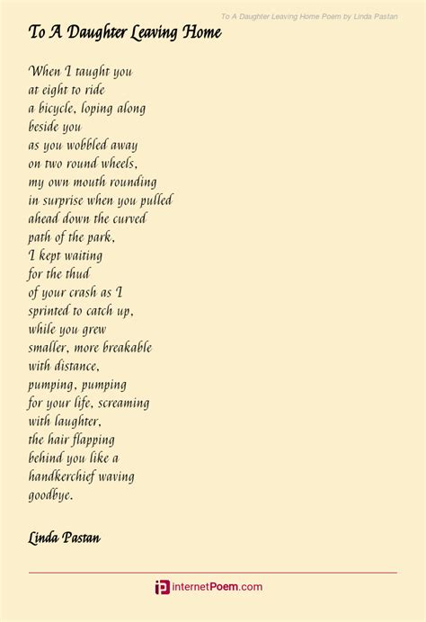 To A Daughter Leaving Home Poem by Linda Pastan