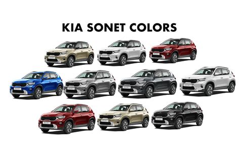 Kia Sonet Colors: Gold, Red, Blue, Silver, Grey, Black, White - GaadiKey