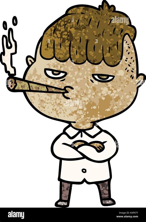 Cartoon man smoking Image Vectorielle Stock - Alamy