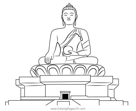 Buddha Dordenma Statue Coloring Page for Kids - Free Buddhism Printable Coloring Pages Online ...