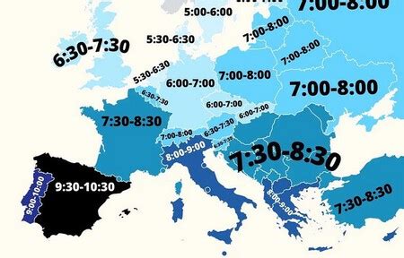 Este mapa muestra a qué hora se cena en cada país: España es la ...