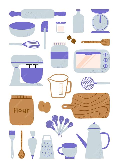 Premium Vector | Hand drawn baking tools and equipment bakery kitchen ...