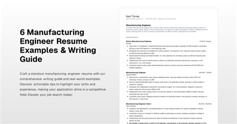 6 Manufacturing Engineer Resume Examples & Writing Guide