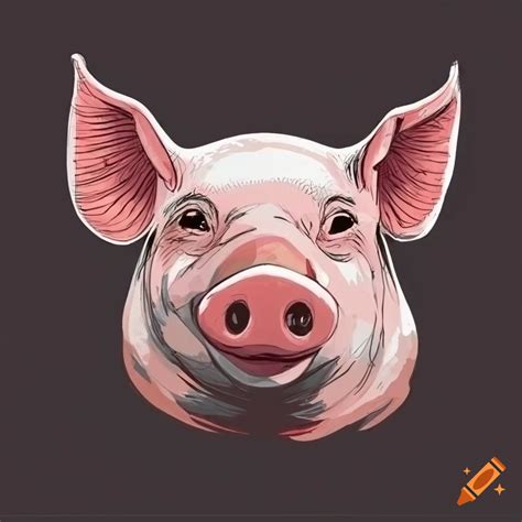 Realistic Pig Face Drawing