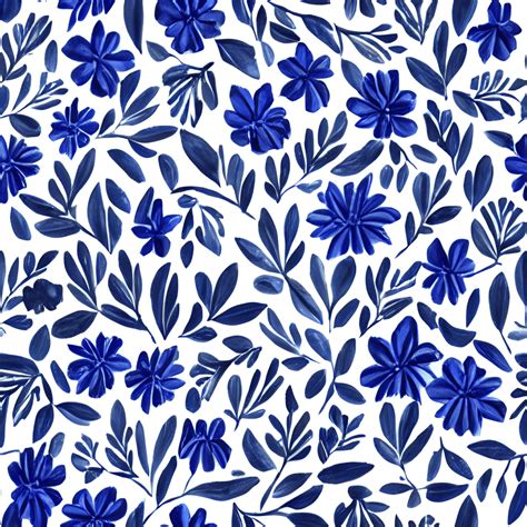 Blue Floral Pattern · Creative Fabrica