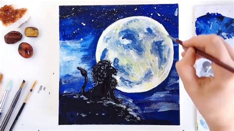 Lunar Eclipse in Leo timelapse painting