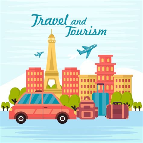 Premium Vector | Travel and tourism background