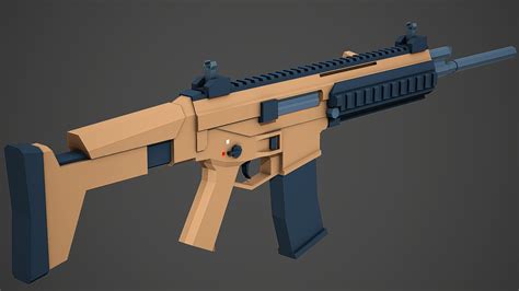 modelo 3d 3D Stylized ACR Assault Rifle Low Poly Mobile Ready ...