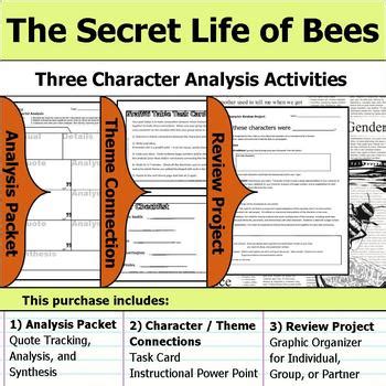 The Secret Life of Bees - Character Analysis Packet, Theme, & Project