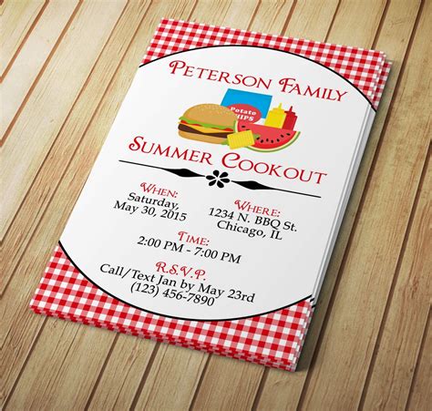 Summer Cookout Invitation Editable Template Microsoft Word