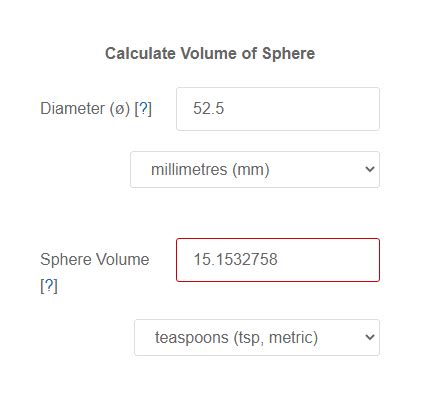 Diameter to Volume of Sphere Calculator