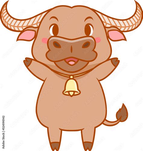 Cartoon cute buffalo. Stock Illustration | Adobe Stock