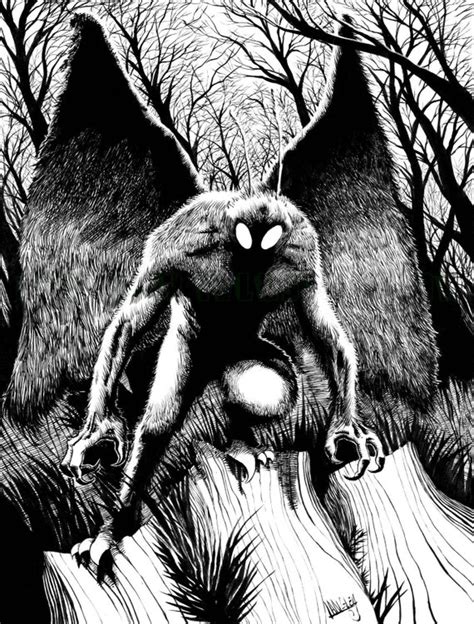 Mothman 11x17 Signed Print Horror Artwork - Etsy