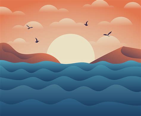 Ocean Background 347222 Vector Art at Vecteezy