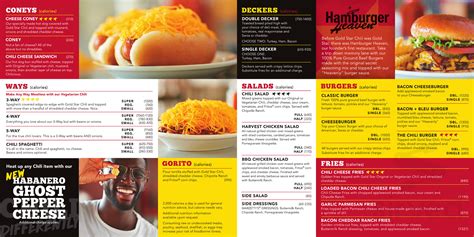 Gold Star Chili menu in Loveland, Ohio, USA