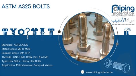 ASTM A325 bolts dimensions, tensile strength, sizes & specifications