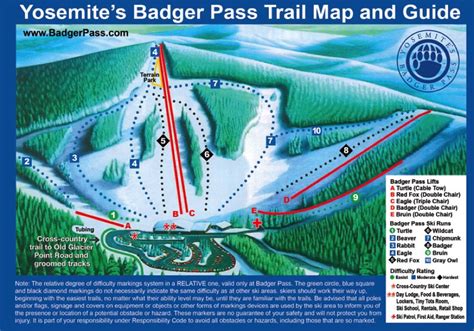 California Ski Maps | Badger Pass Ski Resort Trail Map