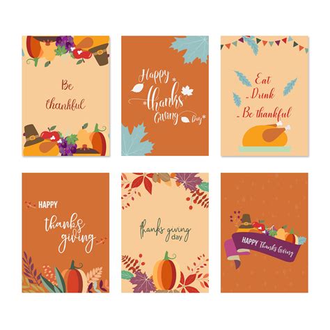 Set of Thanksgiving Cards 666145 Vector Art at Vecteezy