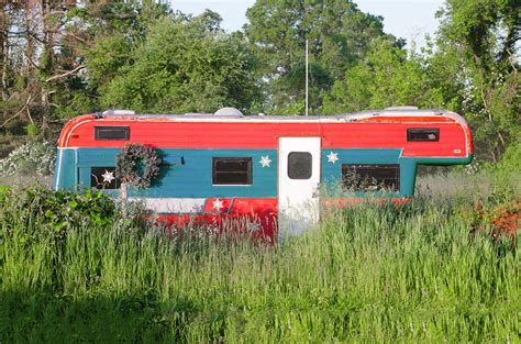 Old Red White and Blue Trailer Photograph by Bill Cannon - Fine Art America