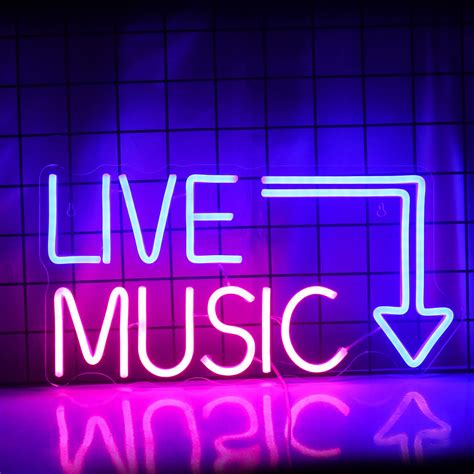 Live Music Neon Sign Music LED Neon Lights Letters Neon Light Sign Neon ...