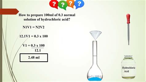 Preparation of 1N solution of HCl l Preparation of 1Normal solution of ...