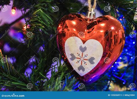 Heart-shaped Christmas Tree Decoration. Stock Image - Image of holidays ...