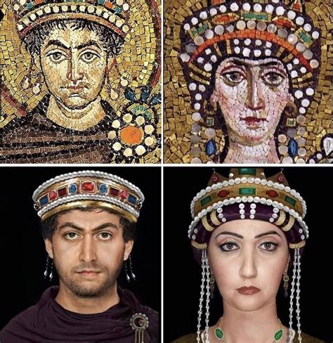 Facial recreation of Justinian the Great, Byzantine Emperor from 527-565 CE and Theodora, the ...