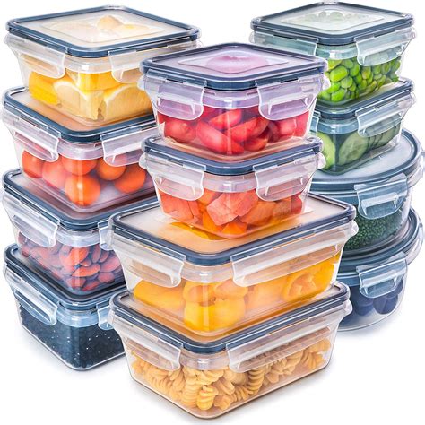 [12-Pack] Food Storage Containers with Lids - Plastic Food Containers with lids - Plastic ...