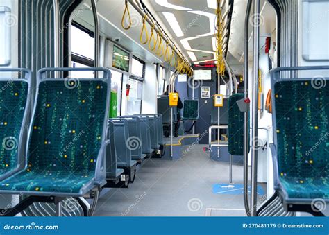 Interior Design of a Modern Bus for Passenger Transportation in the City. Stock Image - Image of ...