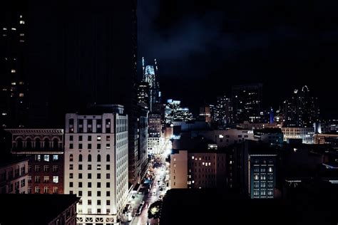 Photo of CityScape Buildings at Night · Free Stock Photo