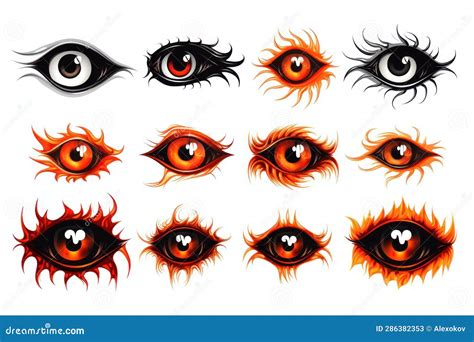 Spooky Halloween Stickers with Creepy Eyes on White Background AI ...