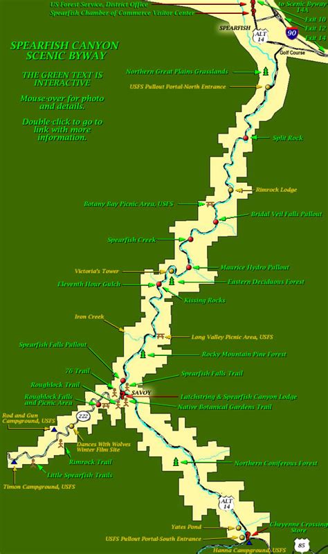 Spearfish Canyon Scenic Byway Map - Ailina Laurette