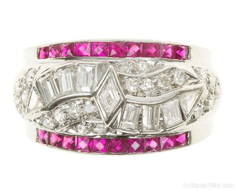 Antiques Atlas - Art Deco Ruby & Diamond Ring
