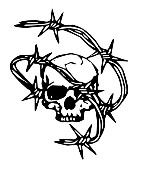 skull and barbed wire clipart | Barbed wire tattoos, Tattoo design drawings, Tattoo designs