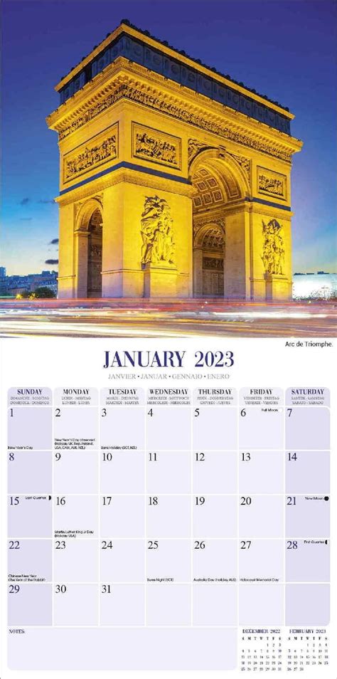 Paris Calendar – Travel Wall Calendar – Calendars 2021-2022 – 16 Month Premium Wall Calendars ...