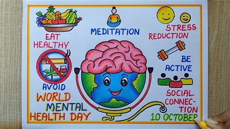 World Mental Health Day Drawing,10th Oct| World Mental Health Day Poster drawing easy| Easy ...