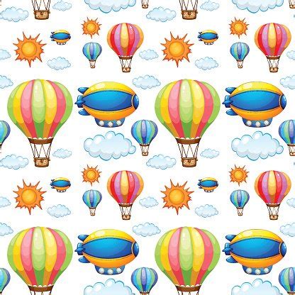 Seamless Background With Balloons In The Sky Stock Clipart | Royalty-Free | FreeImages