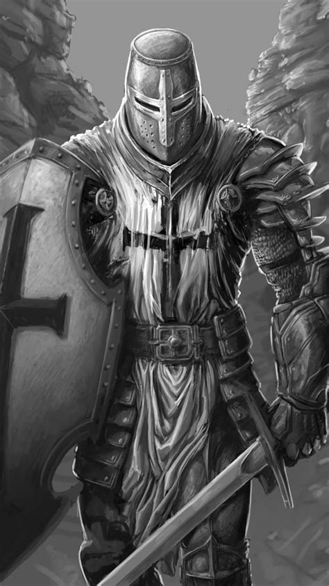 The Knight, fantasy, warrior, art, iphone 7, iPhone. Knight tattoo, Templar knight tattoo ...