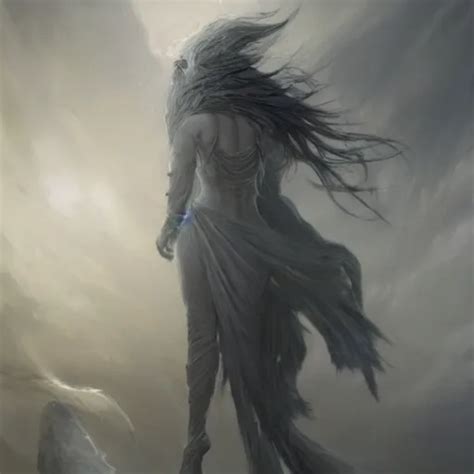 grey humanoid wind spirit, epic fantasy style, in the | Stable Diffusion