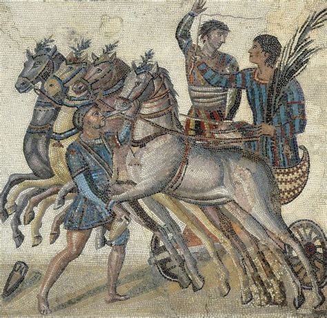 Chariot Race 3rd C.. Roman Art. Early Photograph by Everett