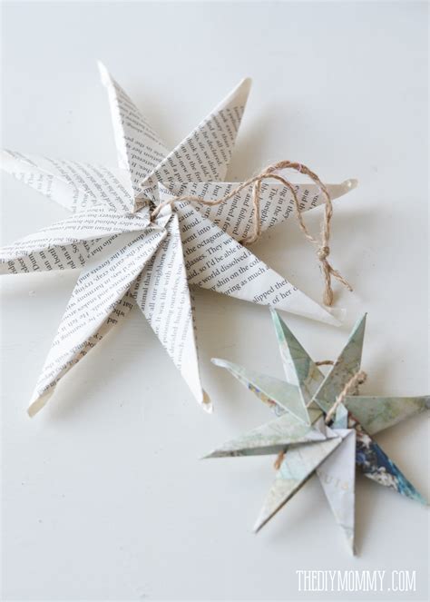 DIY Christmas Ornament: Book Page or Map Paper Star