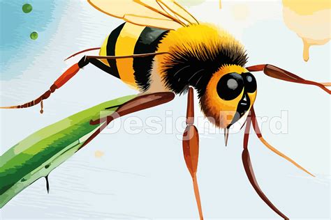 Cute Bee Watercolor Illustration Graphic by Designbird · Creative Fabrica