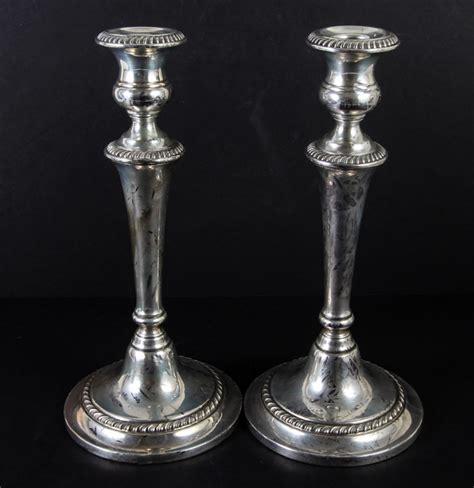 Pair of Gorham Sterling Silver Weighted Candle Holders : EBTH