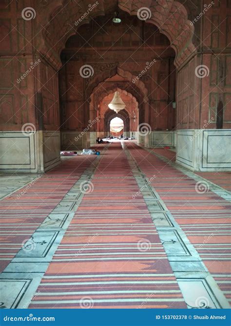 Inside jama masjid stock photo. Image of jama, prayer - 153702378