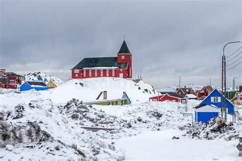 Inuit Village and Mountains, Greenland Stock Image - Image of greeland ...