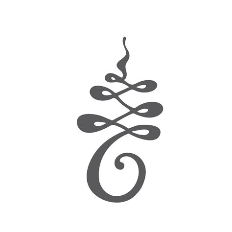 Unalome hand drawn sign. Hindu and Buddhist symbol representing path to enlightenment. Isolated ...