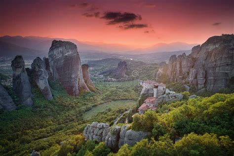 Meteora & Sunset stock photo. Image of mystery, meteora - 251074798